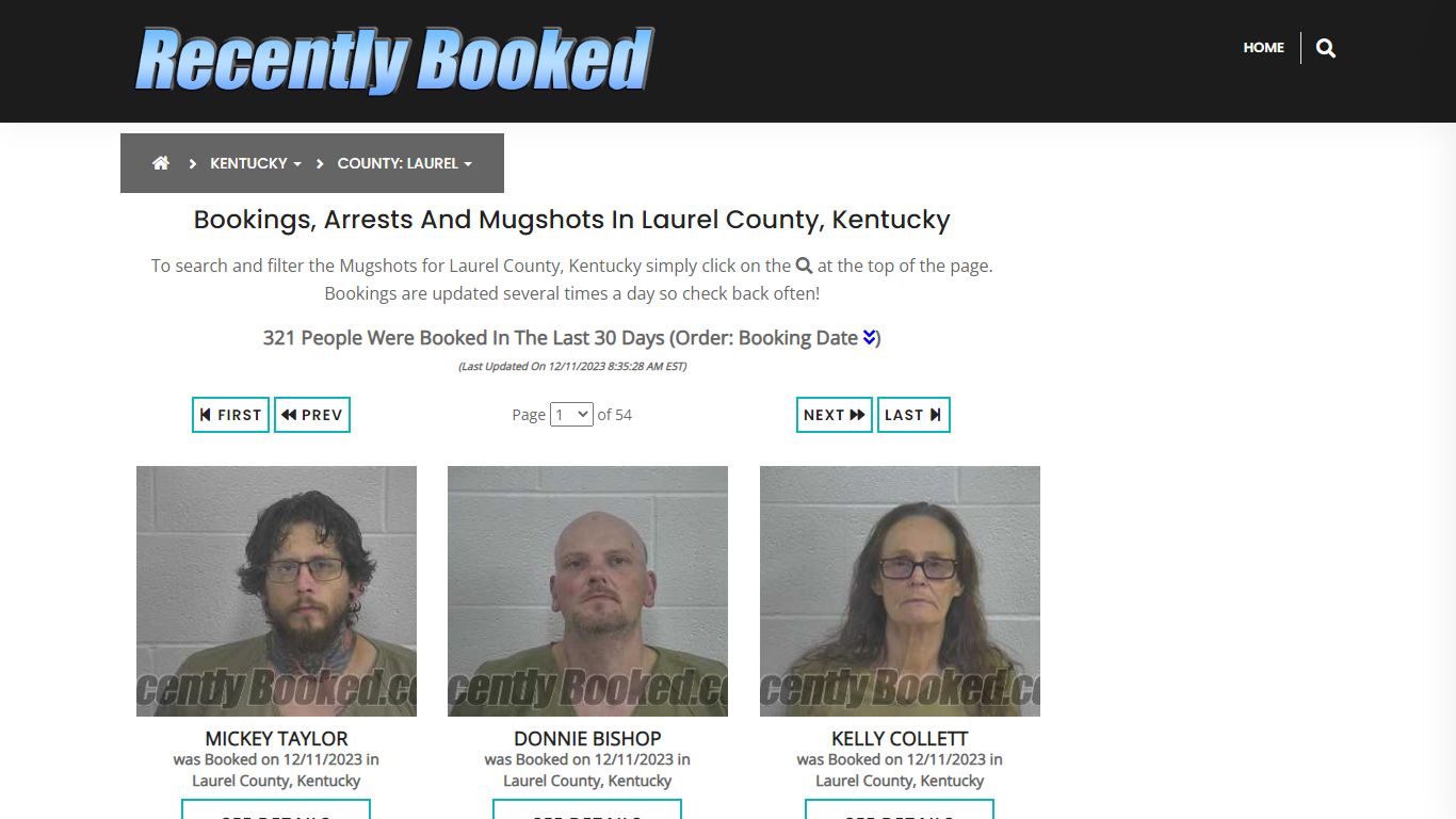 Recent bookings, Arrests, Mugshots in Laurel County, Kentucky